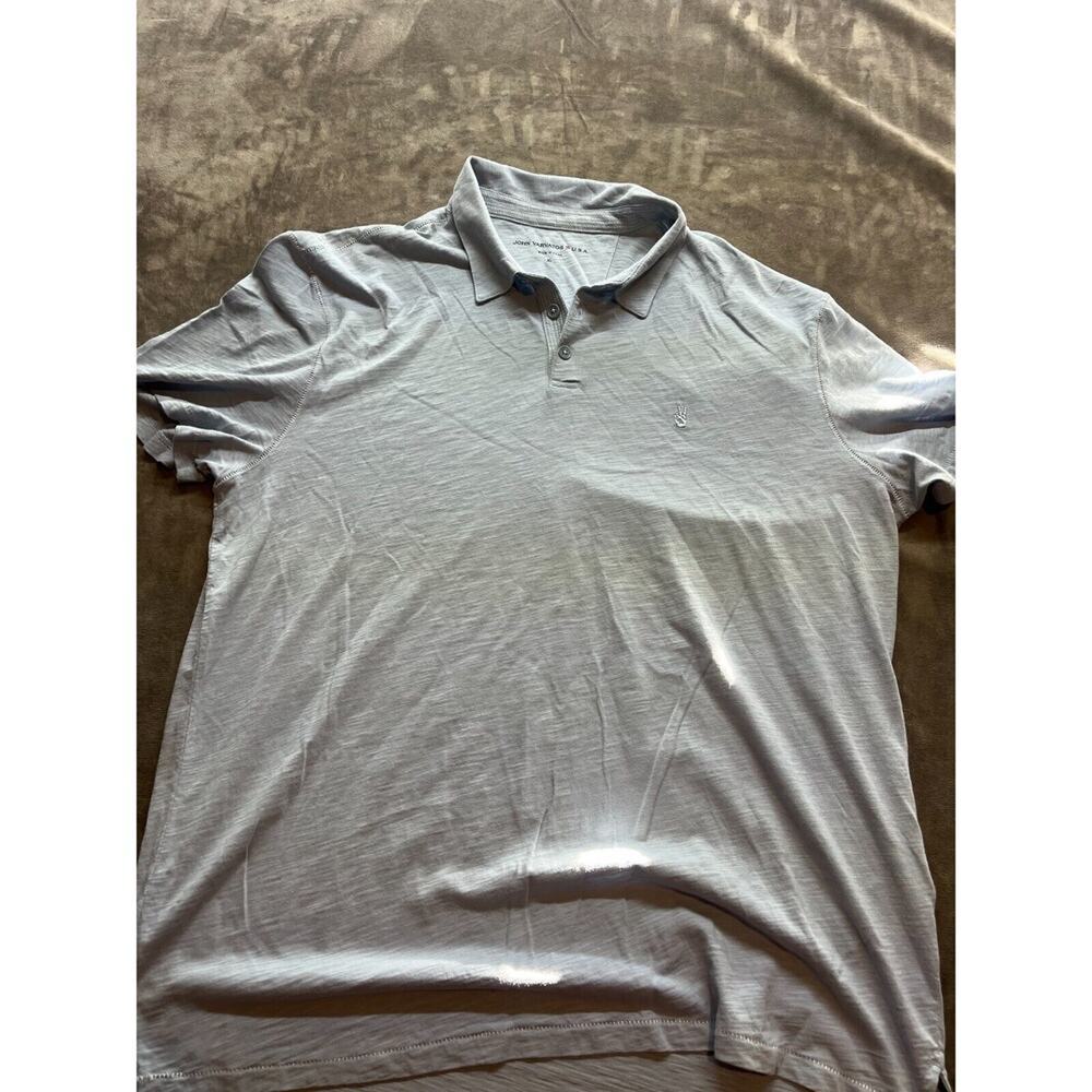 John Varvatos Polo‎ Shirt Gray Short Sleeve Cotton Size XL